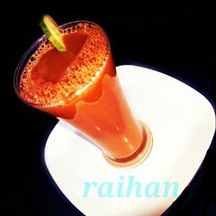 Watermelon and carrot juice A picture of Watermelon and carrot juice.