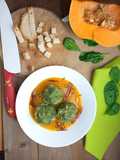 Canenderli agli spinaci con crema di zucca