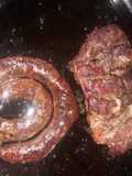 Carne y chorizo al horno