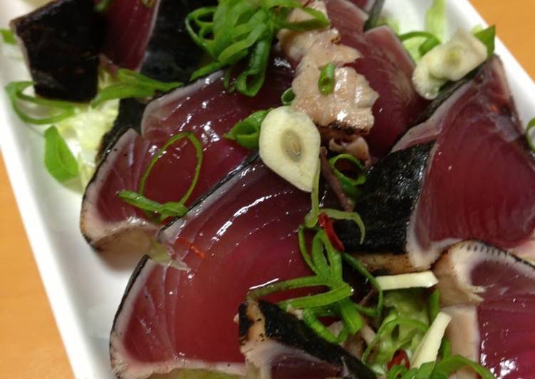 Steps to Prepare Quick Seared Skipjack Tuna Wasabi and Ponzu