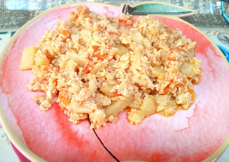 Revuelto de huevos con patata al comino