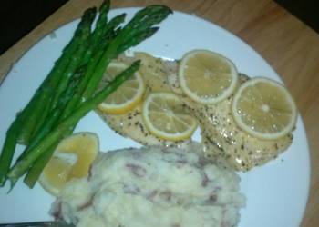 Ultimate, Prepare Steamed tilipia with asparagus and lemon Savory Delicious
