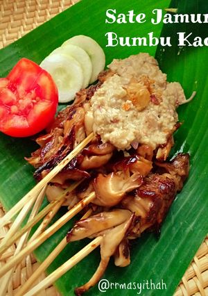 Foto resep Sate Jamur Tiram + bumbu kacang sangrai