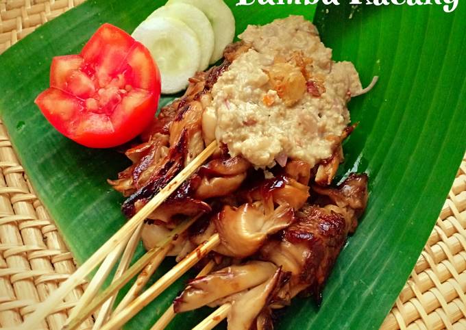 Cara Memasak Sate Jamur Tiram + bumbu kacang sangrai Enak Dan Mudah