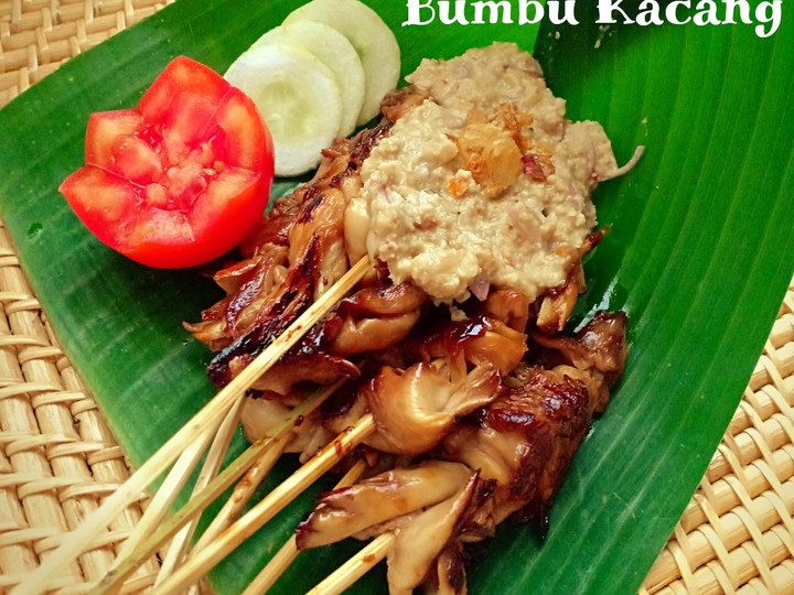 Cara Memasak Sate Jamur Tiram + bumbu kacang sangrai Enak Dan Mudah