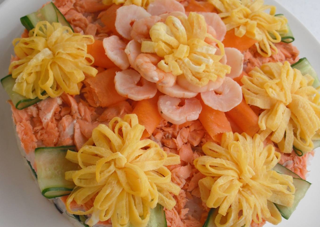 Flower Field Chirashi Sushi Cake