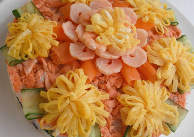 Easiest Way to Make Ultimate Flower Field Chirashi Sushi Cake