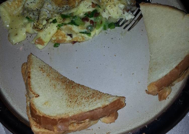 Veggie bacon omelet