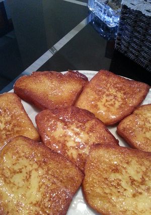 A picture of French toast(le pain perdu).