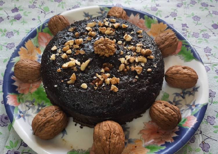 walnut chocolate premix cake recipe main photo