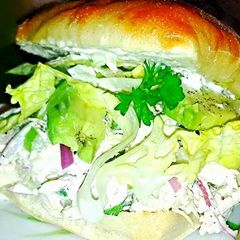 A picture of Mike's Chicken Ciabatta & Cole Slaw.