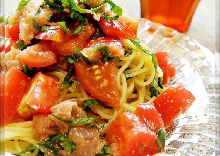 easy chilled tomato and cured ham pasta recipe main photo