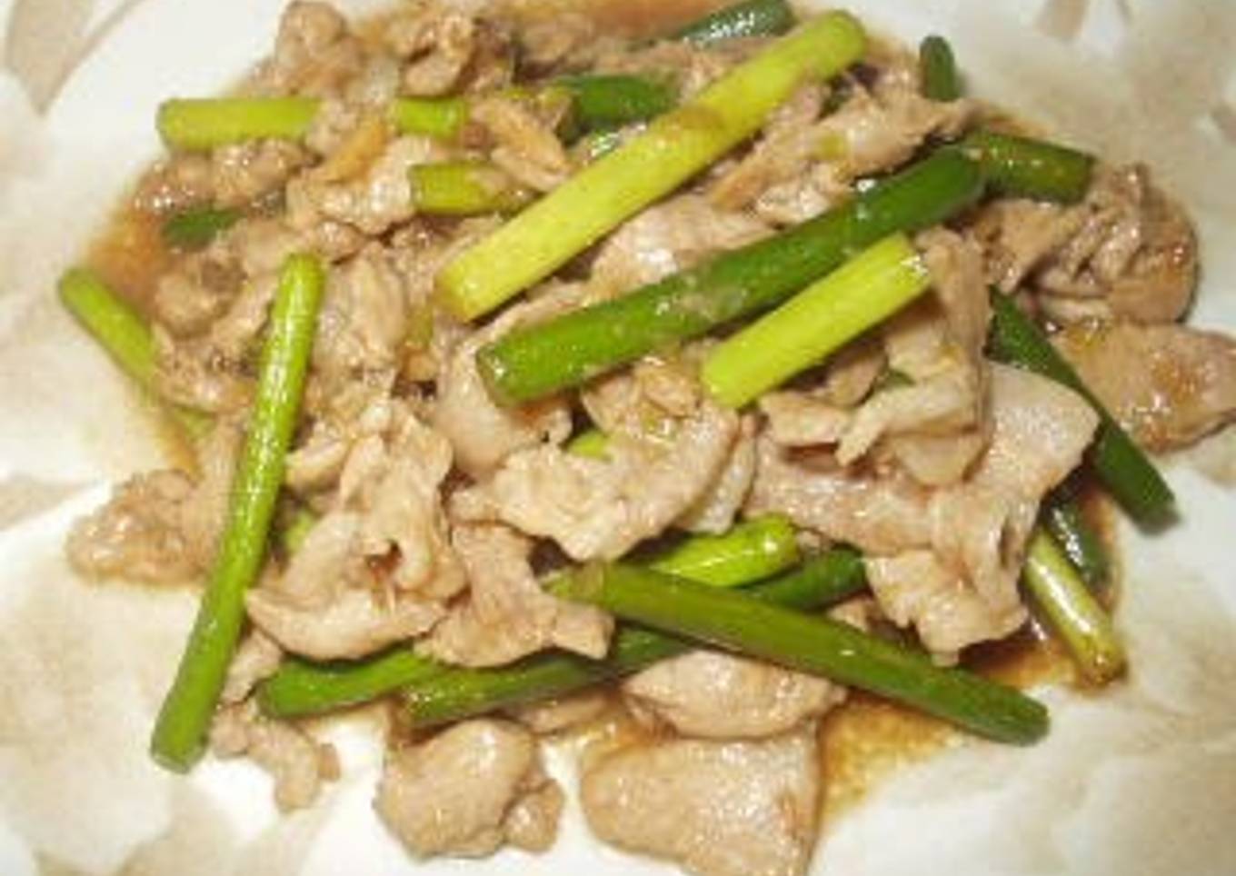 Pork and Garlic Shoot Stir-fry