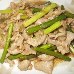A picture of Pork and Garlic Shoot Stir-fry.