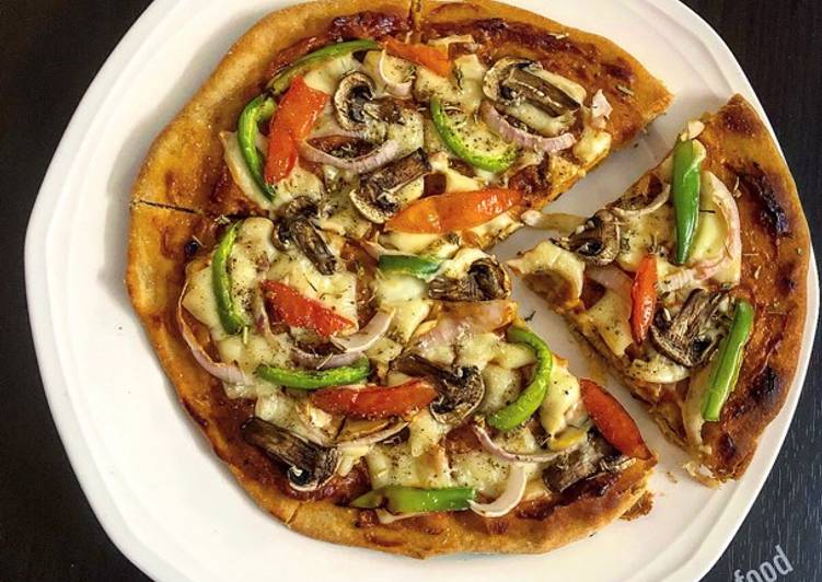 Recipe of Super Quick Homemade Healthy Wheat thin crust Pizza (without yeast)