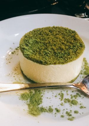 Hình của món Cheesecake trà xanh (không cần lò).
