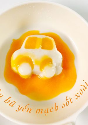 Hình của món Đậu hũ yến mạch sốt xoài cho bé.