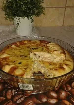 A picture of Mushrooms quiche.