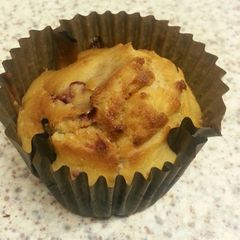 A picture of Raspberry and white chocolate muffins.