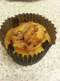 A picture of Raspberry and white chocolate muffins.