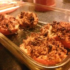 A picture of Gracie's stuffed tomatoes.