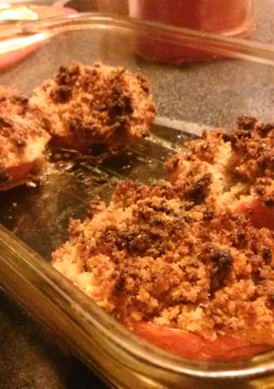 A picture of Gracie's stuffed tomatoes.