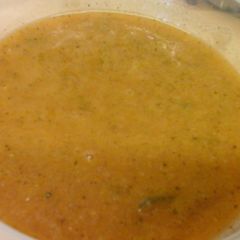 A picture of Red Zucchini/courgette Soup 275 cals whole batch of 1700 mils.
