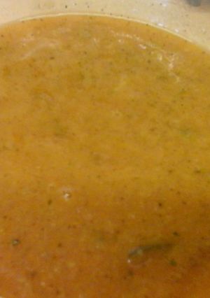 A picture of Red Zucchini/courgette Soup 275 cals whole batch of 1700 mils.