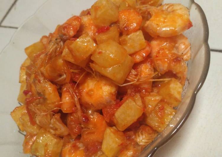 Bagaimana Membuat Sambal Goreng Udang Kentang #5resepterbaruku, Enak Banget