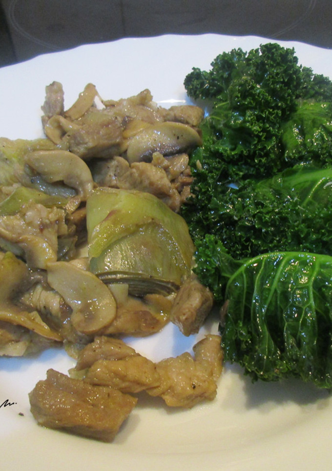 Una foto de Combinado de verduras con carne y Kale