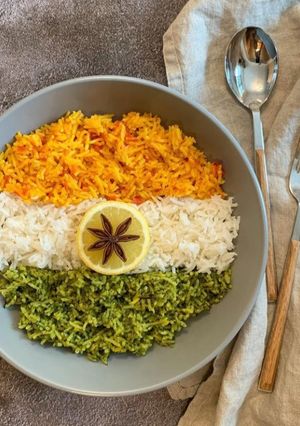A picture of Triranga pulao.