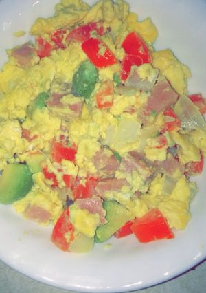 A picture of Loaded Scrambled Eggs.