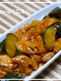 A picture of Cucumber and Chicken Sweet and Sour Stir-fry.