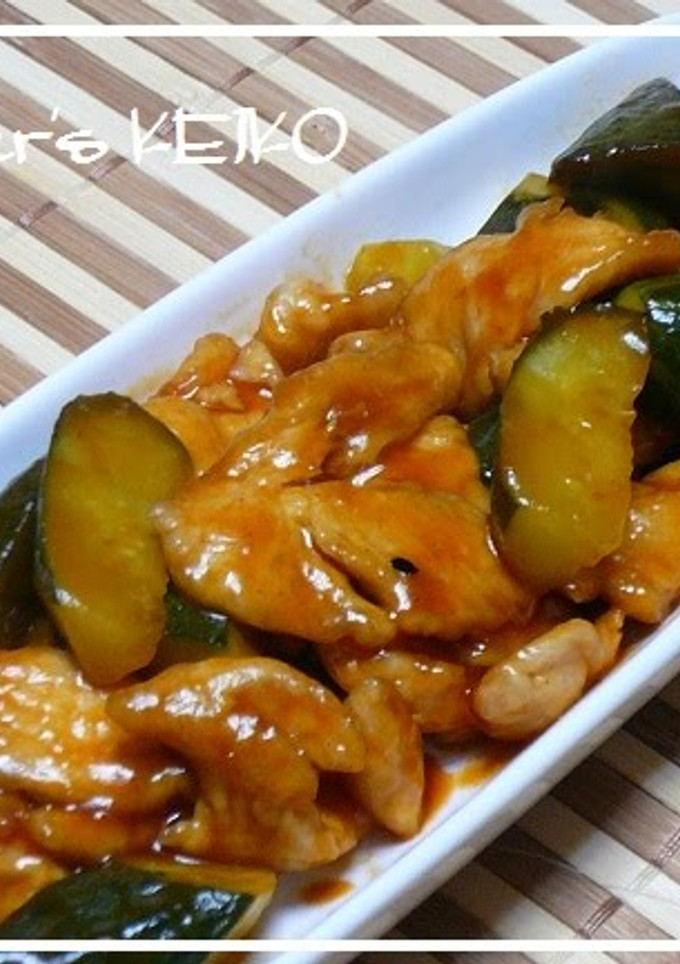 A picture of Cucumber and Chicken Sweet and Sour Stir-fry.