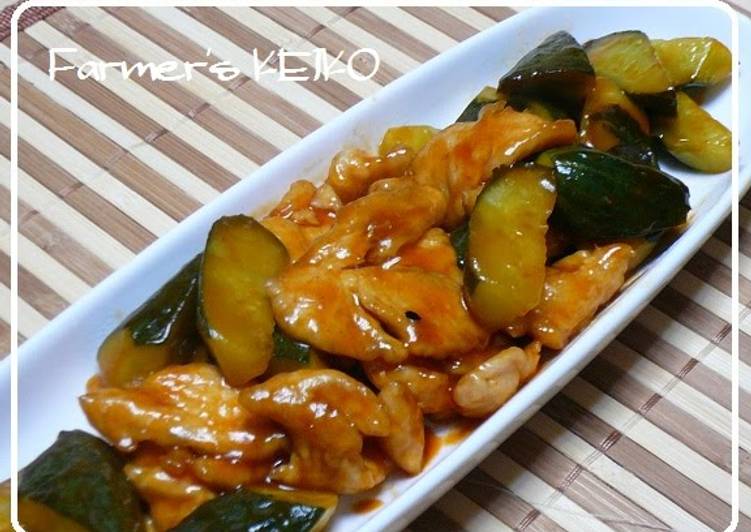 Recipe: Perfect Cucumber and Chicken Sweet and Sour Stir-fry