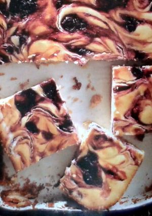 A picture of *Blueberry Swirl Cheesecake Bars*.