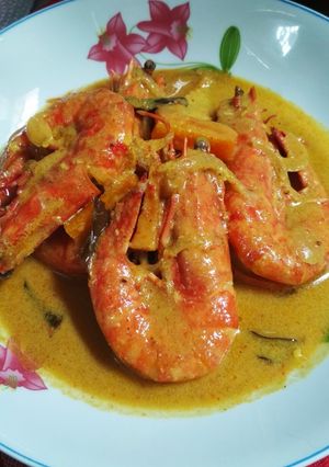 Foto resep 26. Udang tiger masak kari