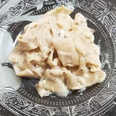 A picture of Healthy and vegetarian version of Fettuccine Pasta.