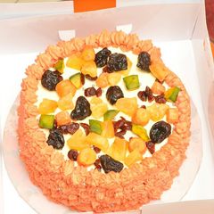 A picture of Butter cream fruit cake.
