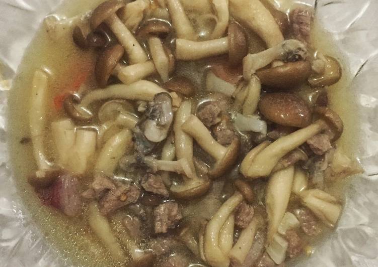 Daging Kerang Tumis Jamur Hokto (Bunashimeji)