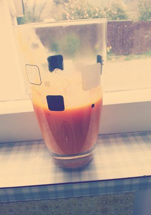 A picture of super fruity orange smoothie.