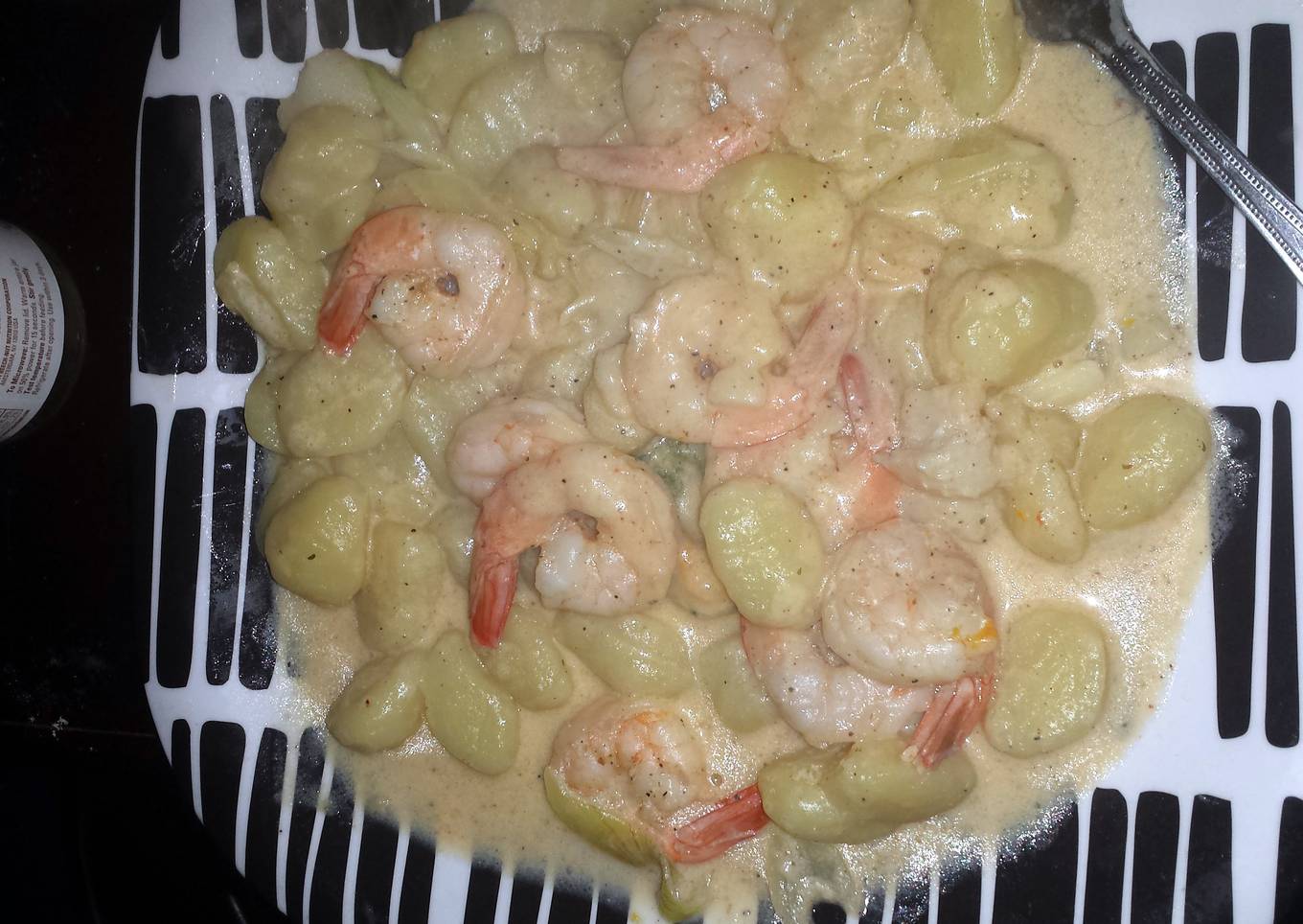 shrimp and scallop in a creamy garlic butter sauce