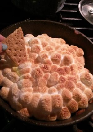 A picture of S'mores marshallow dip.