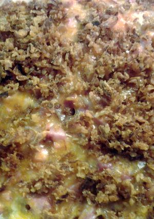 A picture of Ham and asparagus casserole.