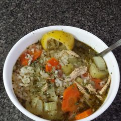 Lemony Turkey and Rice (or Orzo) Soup A picture of Lemony Turkey and Rice (or Orzo) Soup.