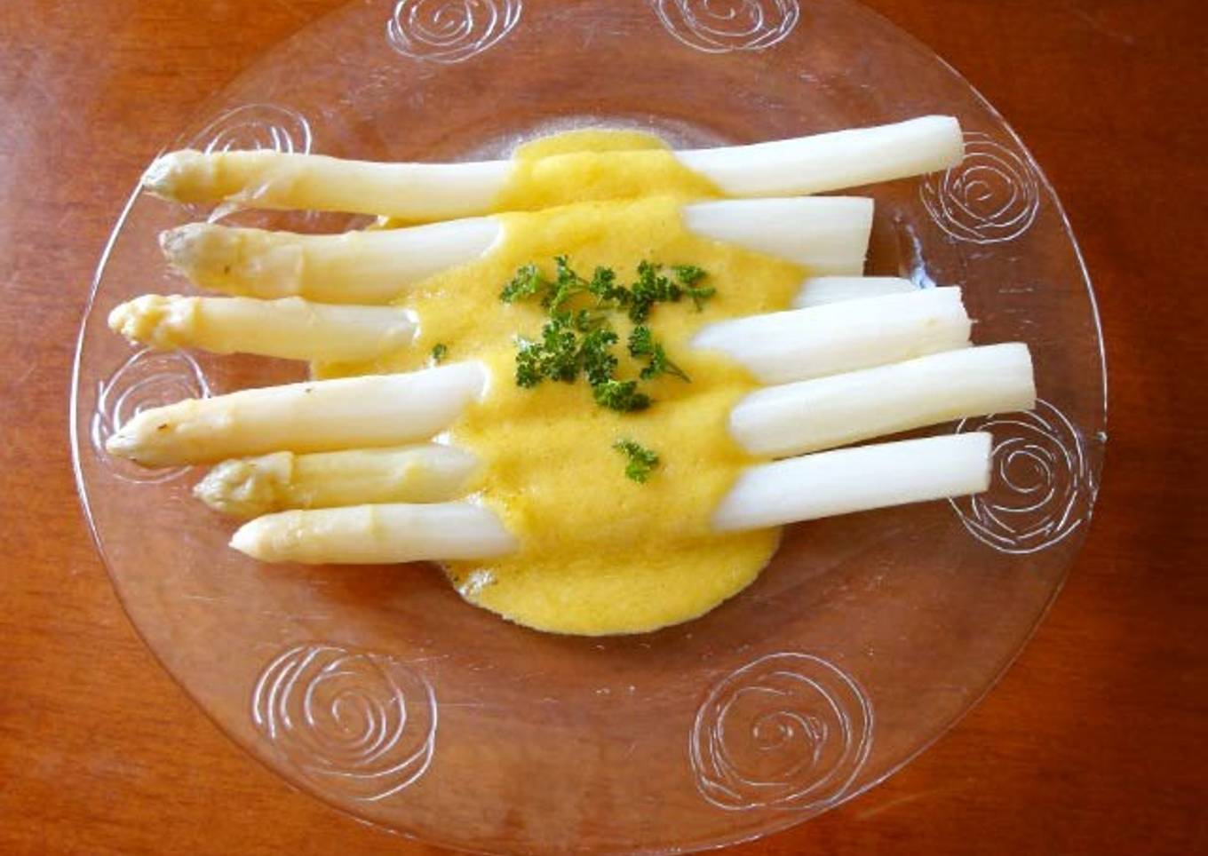 White Asparaguses Mayonnaise Sauce