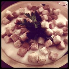 Creamy califlower annd cheese soup A picture of Creamy califlower annd cheese soup.