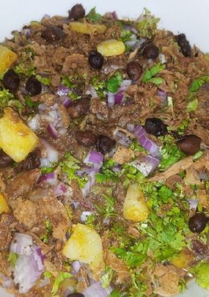 A picture of Black Chickpea & Potato Chaat.
