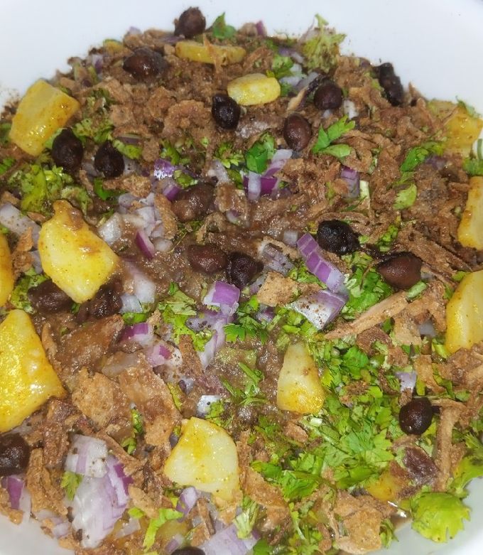 A picture of Black Chickpea & Potato Chaat.