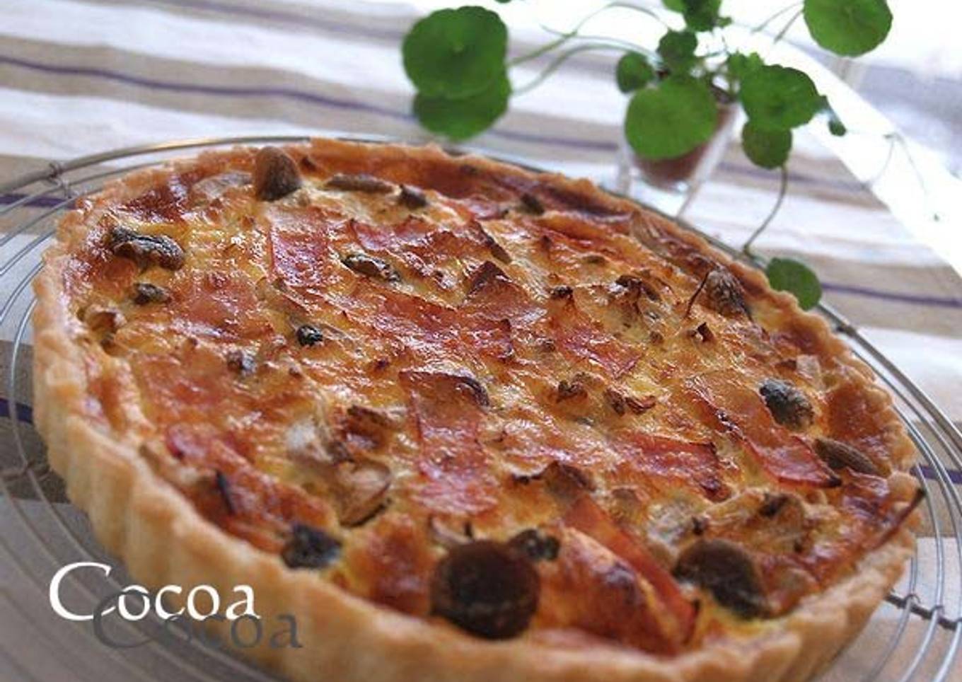 Simple & Genuine Mushroom and Bacon Quiche